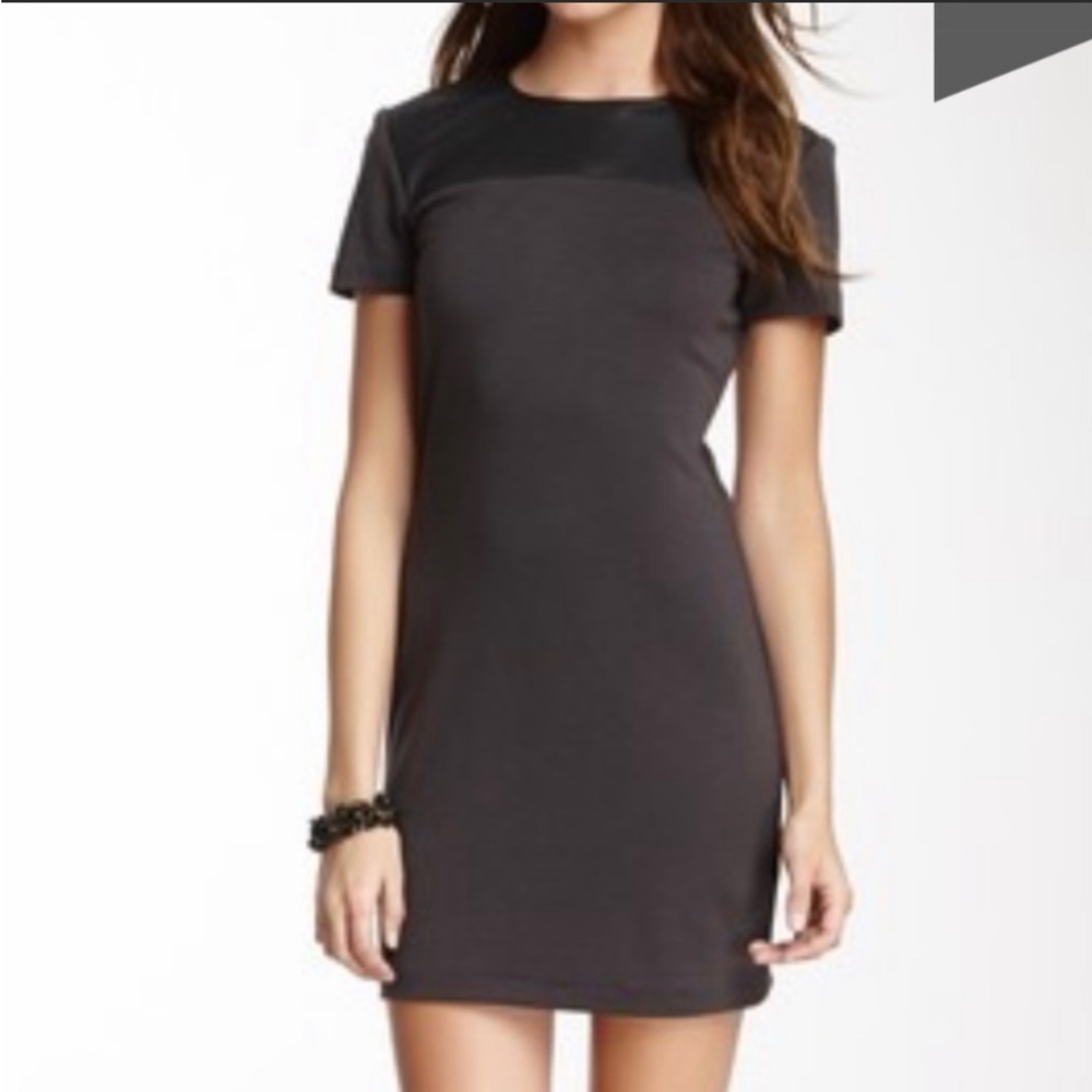 NWT Faux leather mini black/gray dress size S